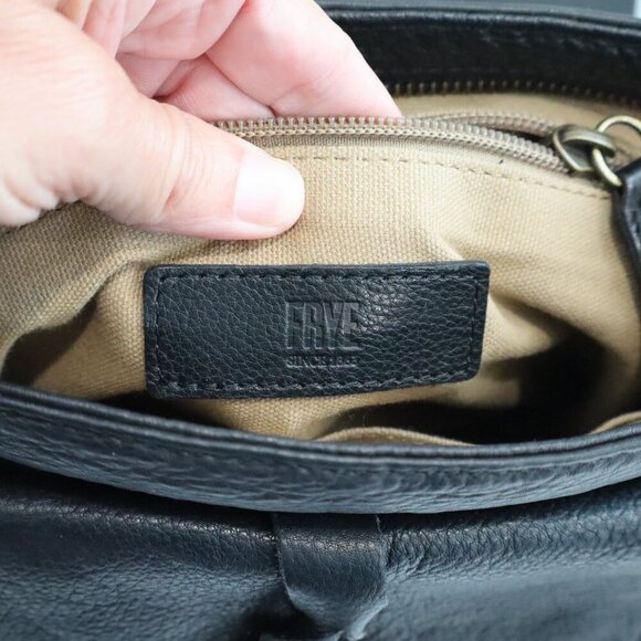 Frye Women's Ayla Leather Black Crossbody Bag Long Strap Outer Pocket EUC - Picture 13 of 14